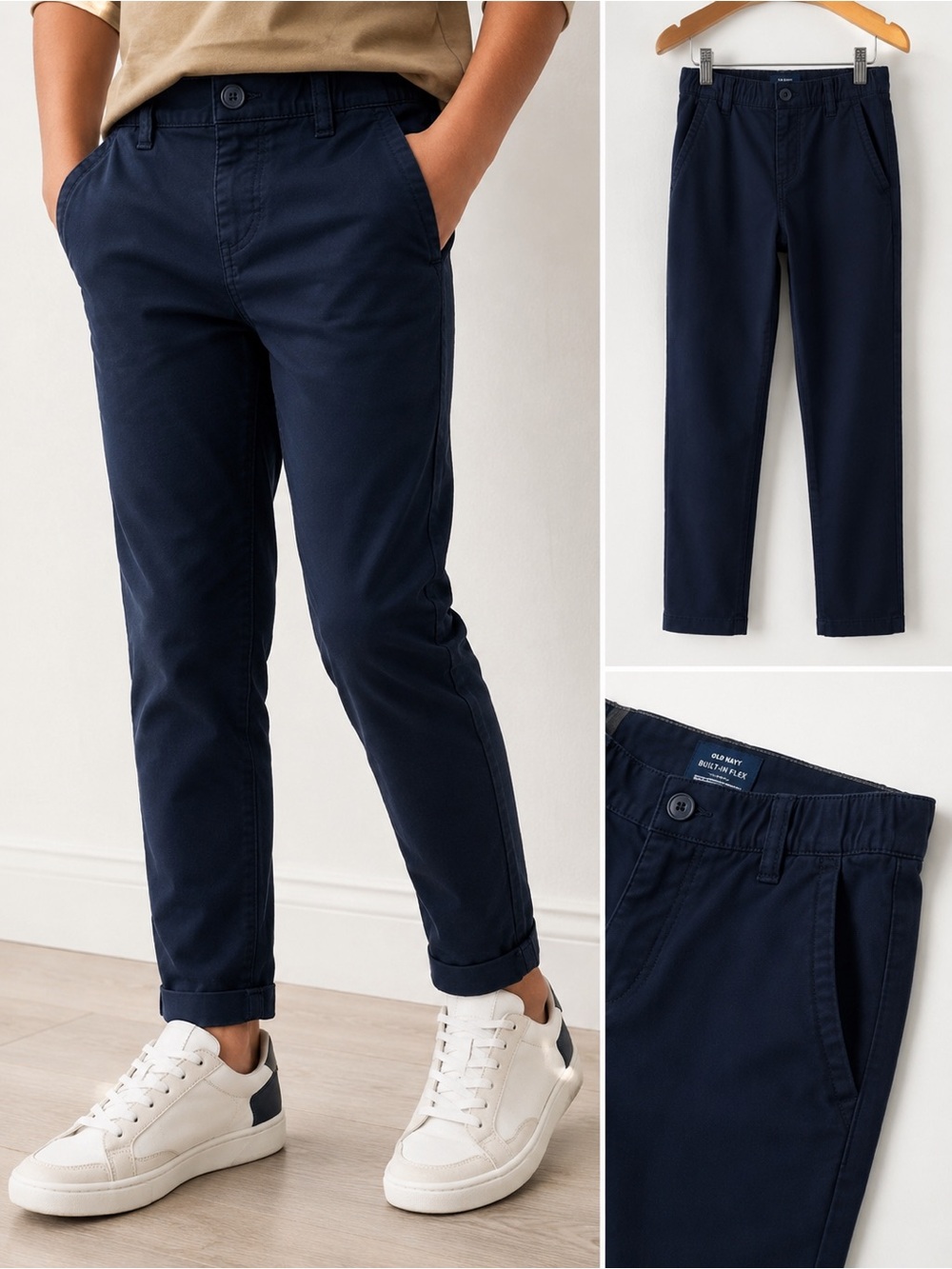 Old‎ Navy Built-In Flex Navy Taper Chino Pants Boys XXL